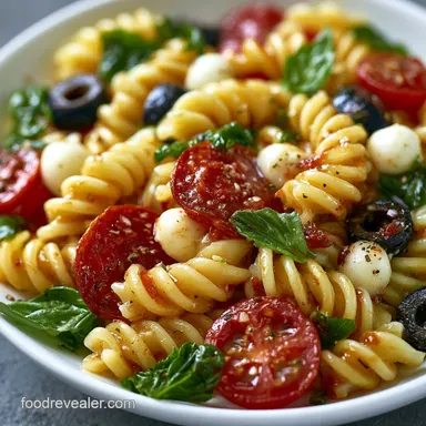 Italian Pasta Salad with Pepperoni Recipe Card