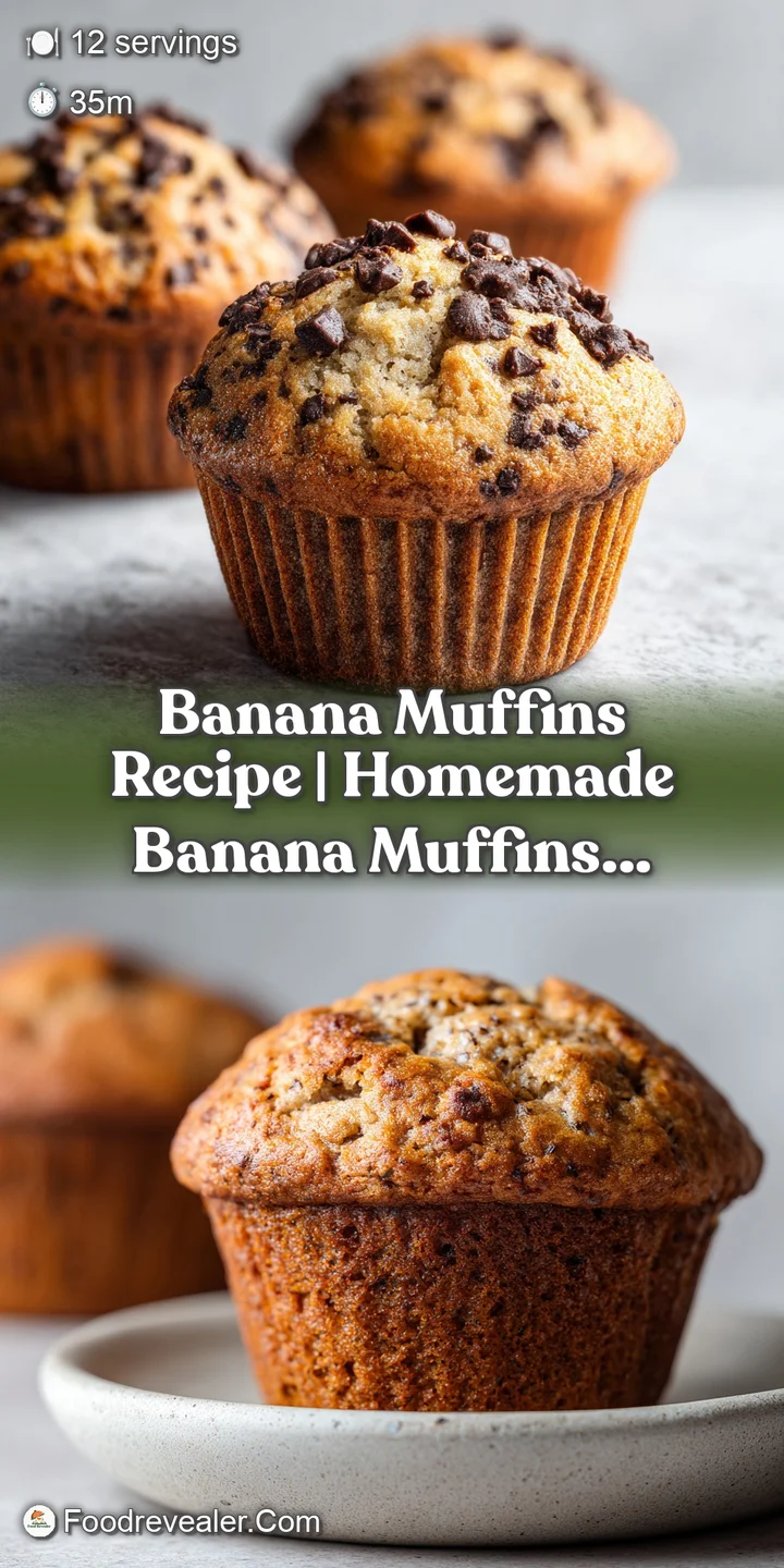 Close-up of a tender banana muffin with caramelized edges, showing visible banana chunks.