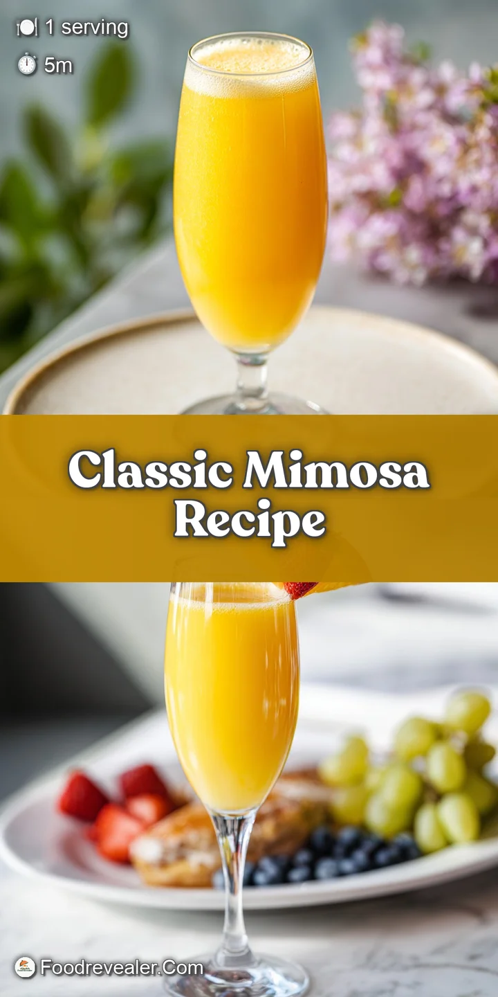 Close-up of a mimosa, showcasing the effervescent bubbles rising through the vibrant orange juice and champagne blend.