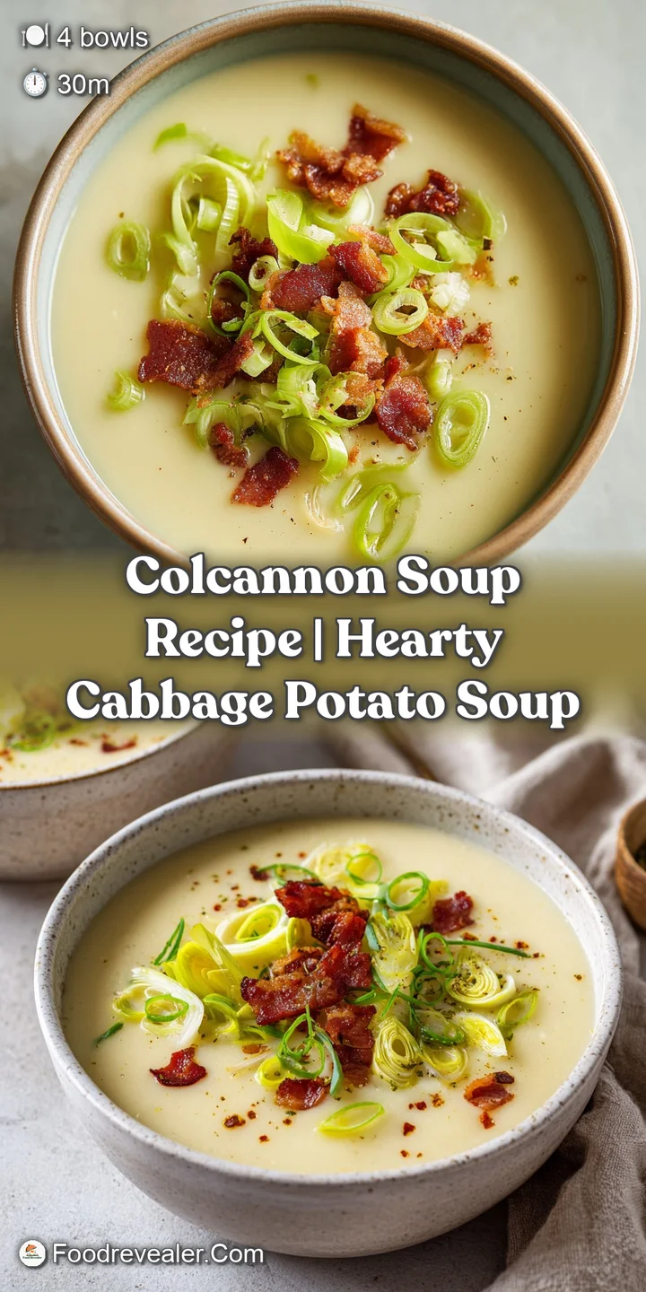 Close-up of velvety green soup with glistening brown bacon bits and a sprinkle of cracked black pepper.
