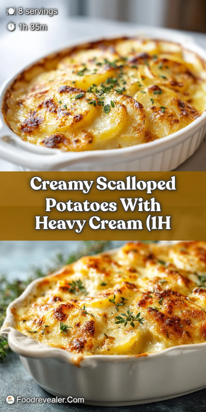 Close-up of creamy scalloped potatoes reveals a rich texture and enticing browning, hinting at a melt-in-your-mouth, decad...
