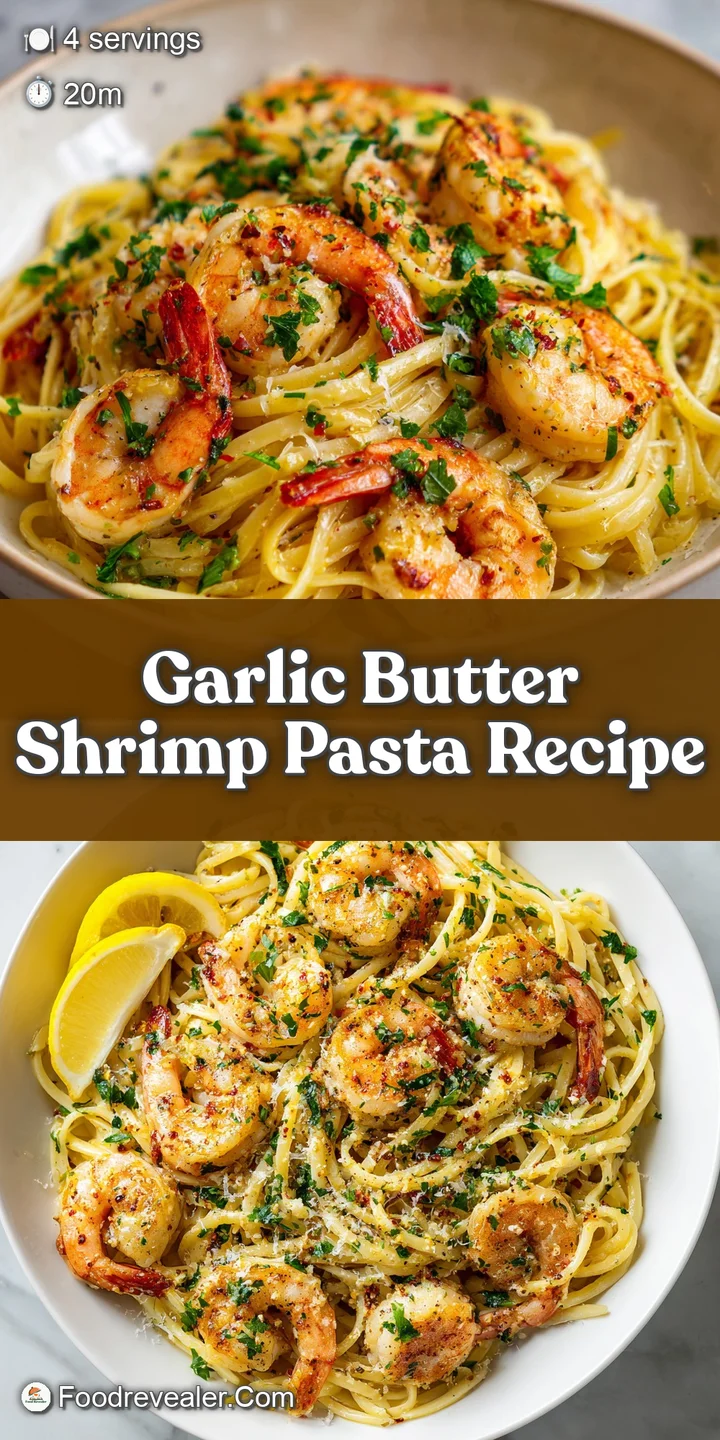 Close-up showcasing the juicy, pink shrimp mingled with pasta strands in a luscious, creamy sauce. Specks of garlic and he...