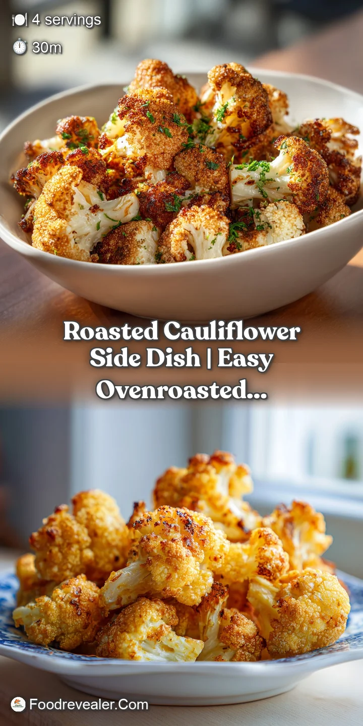 Close-up of tender cauliflower florets, their edges a rich, toasted brown, hinting at sweet, nutty flavors.