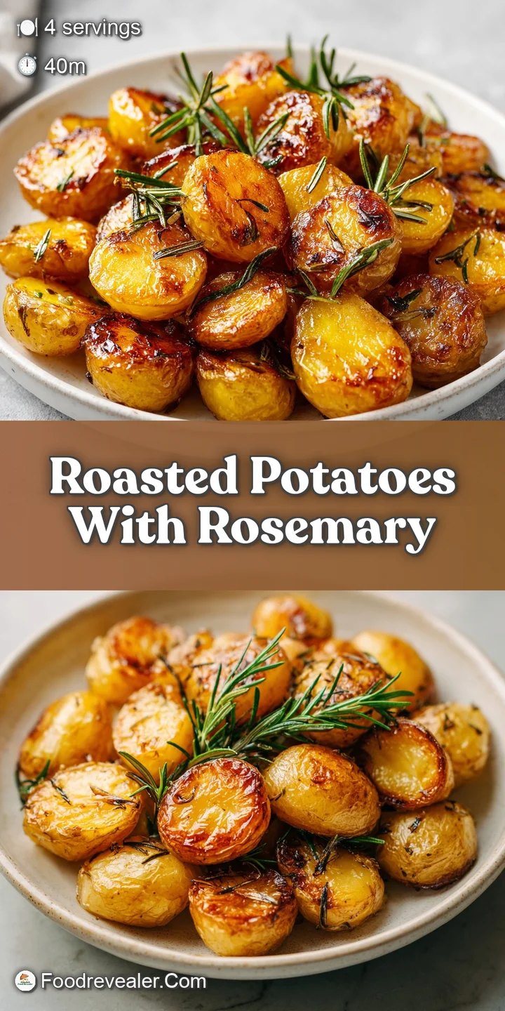 Close-up shot of crispy roasted potatoes with slightly charred edges, highlighting the rosemary and tempting, oily sheen.