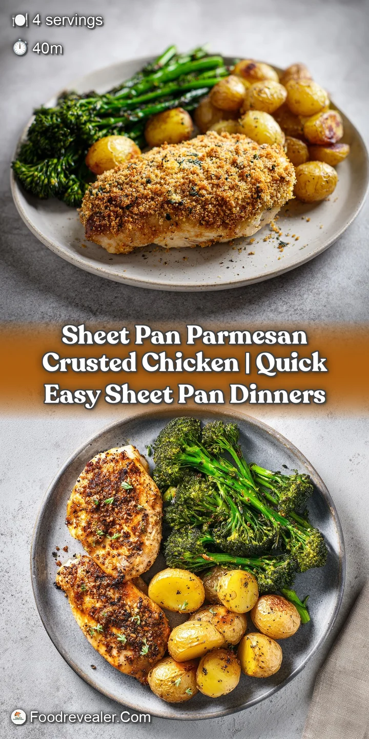 Macro shot of a crispy, golden-brown Parmesan crust on juicy chicken with a hint of melted cheese and herb seasoning.