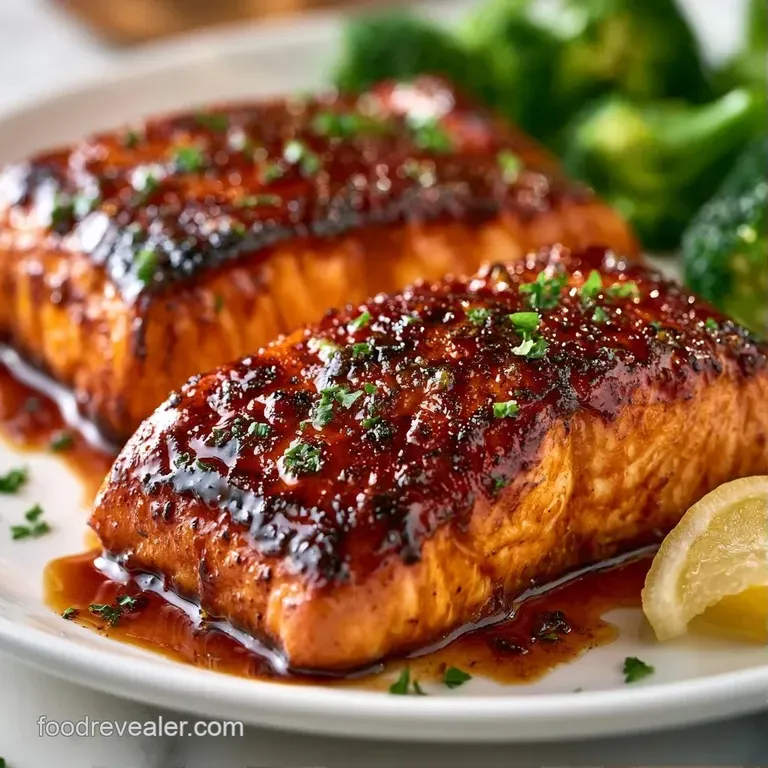 Elegant plating of a caramelized fish fillet paired with bright green steamed broccoli and fresh lemon slices.