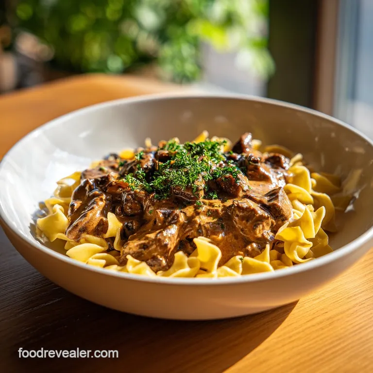 Beef Stroganoff with Silky Mushroom Sauce