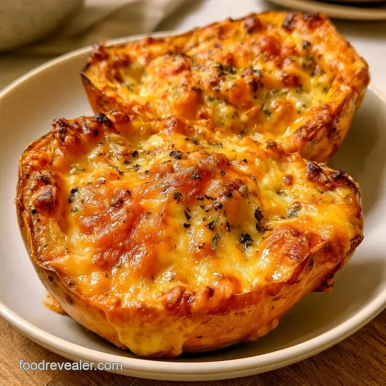 Roasted Cheesy Acorn Squash Halves