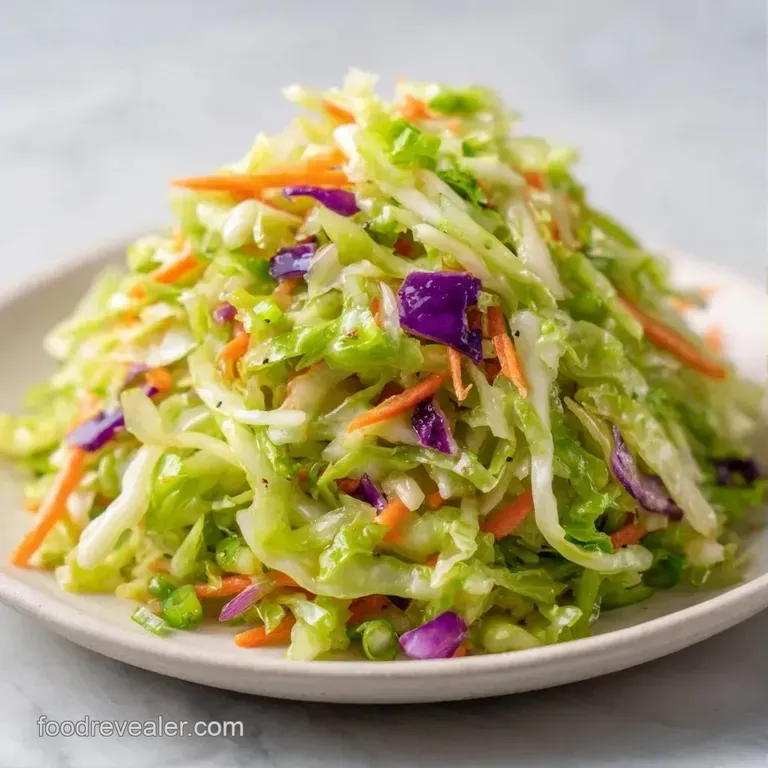 A chilled glass bowl filled with crisp, creamy shredded vegetables, garnished with a sprinkle of fresh parsley.