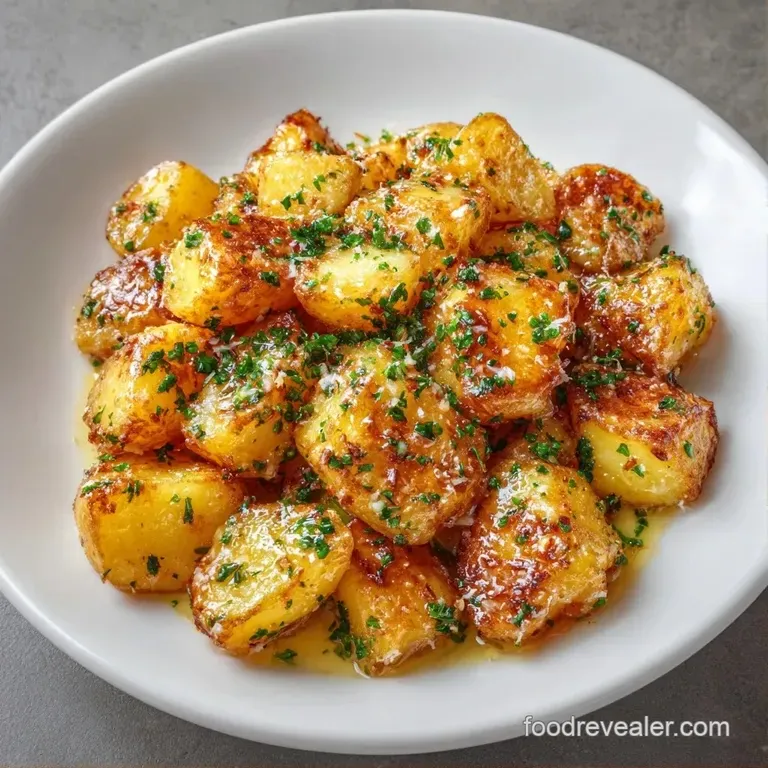 Smooth, pale yellow mashed potatoes topped with a pat of melting gold butter and a fresh sprig of chives.