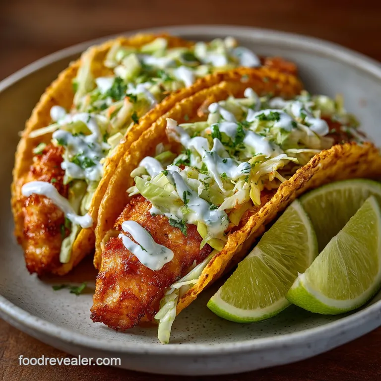 Three colorful tacos on a rustic wooden board with lime wedges and fresh cilantro sprigs on a slate background.