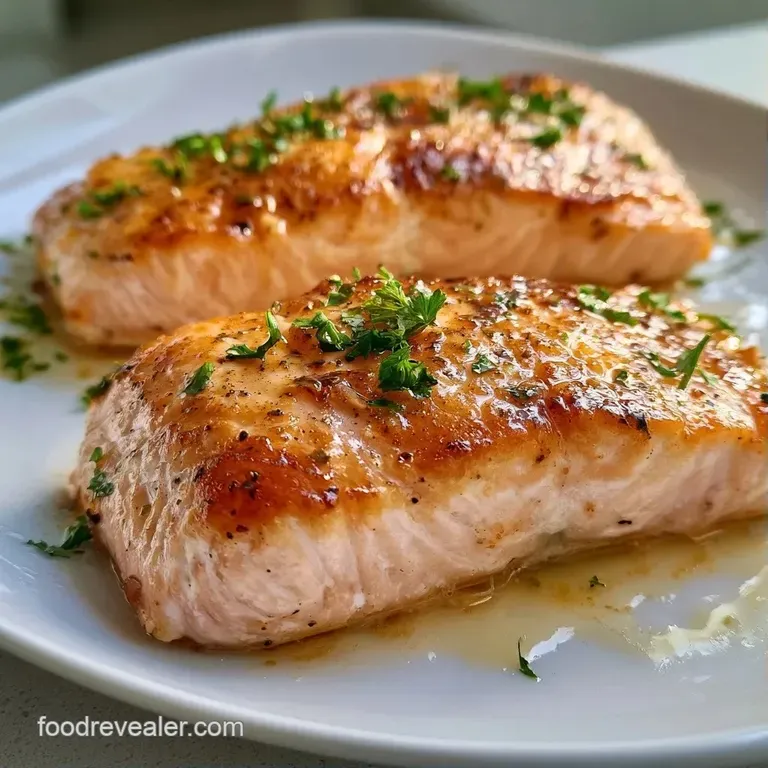 Perfectly seared salmon fillet on a modern white plate paired with bright green asparagus and a citrus butter glaze.