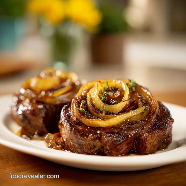 French Onion Steak Pinwheels: Tender and Savory