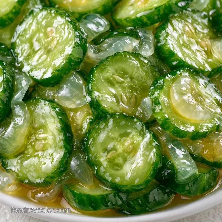Bright green pickle rounds and slivers of onion arranged neatly in a minimalist white bowl on a wooden tray.
