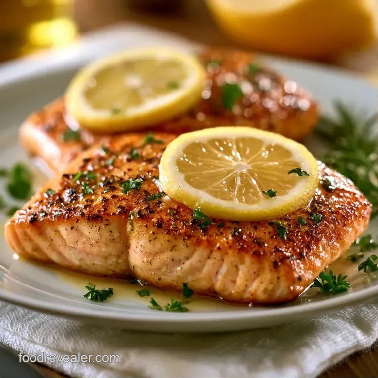 Perfectly seared pink salmon resting on a bed of vibrant asparagus and quinoa with a drizzle of lemon butter