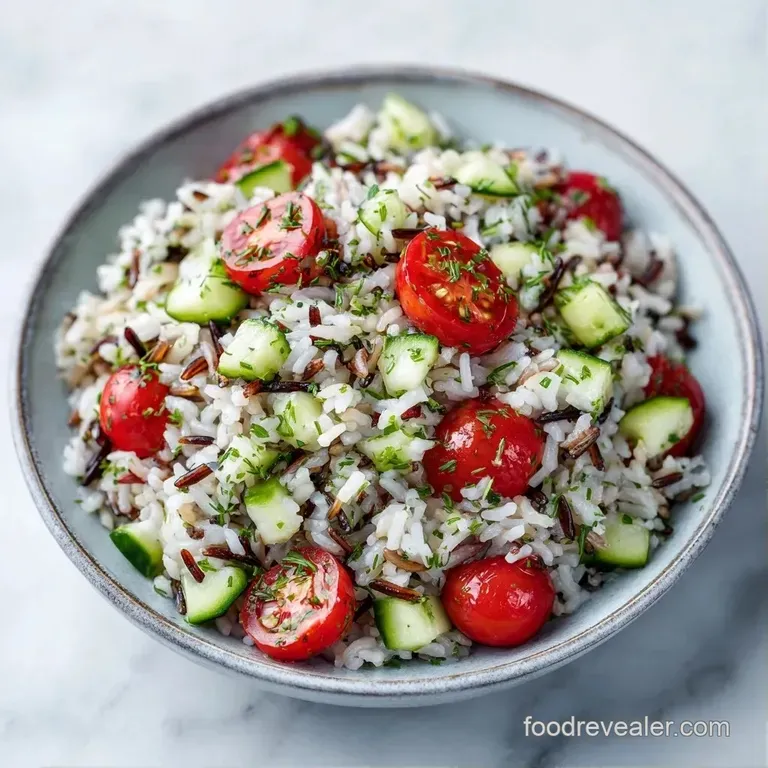 A vibrant medley of fluffy grains and diced vegetables garnished with fresh parsley on a white ceramic plate.