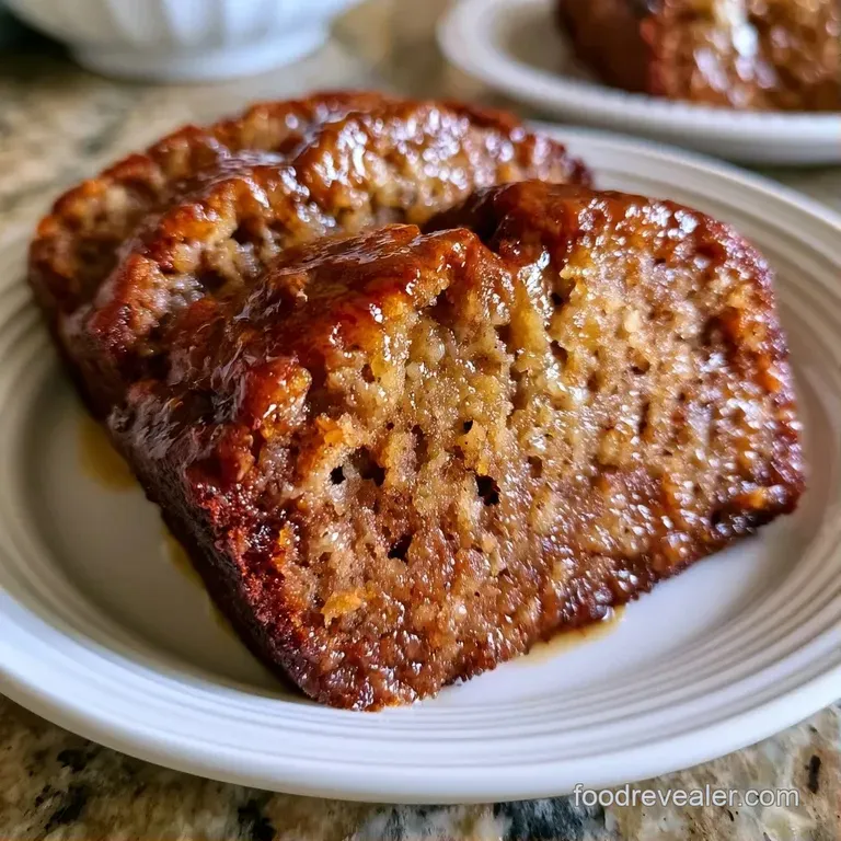A thick slice of golden cake on a white ceramic plate, topped with a pat of melting butter and a dusting of sugar.