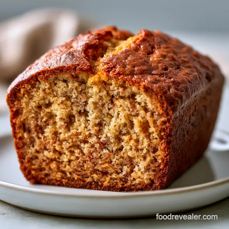 Neatly stacked slices of a moist golden loaf on a white plate, topped with a melting pat of creamy butter.
