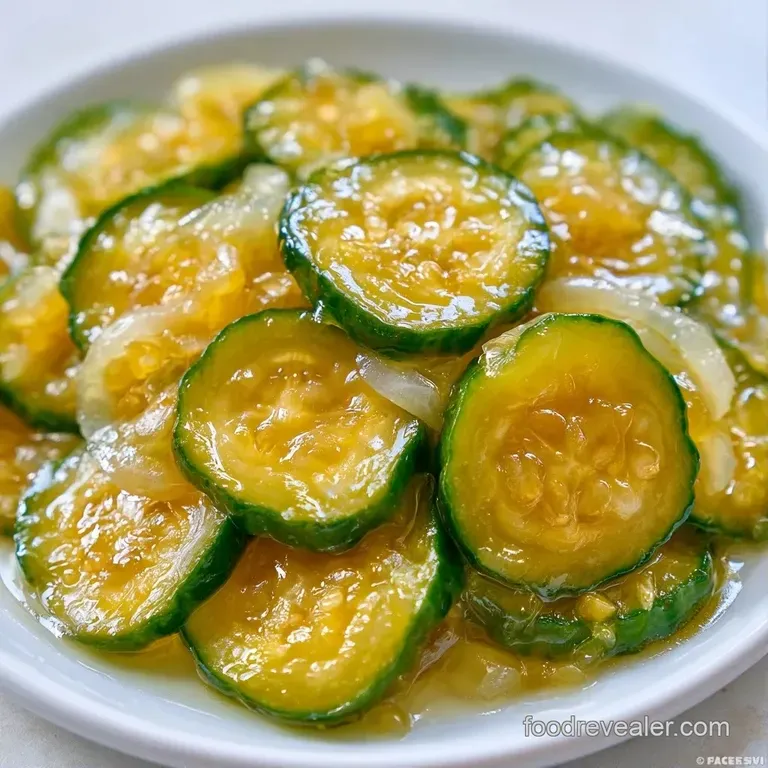 Thinly sliced yellow-green pickles neatly piled on a white ceramic plate beside a small bowl of coarse salt.