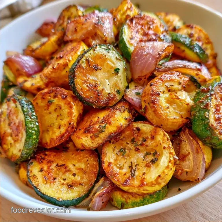 Crispy Roasted Zucchini and Squash with Red Onion