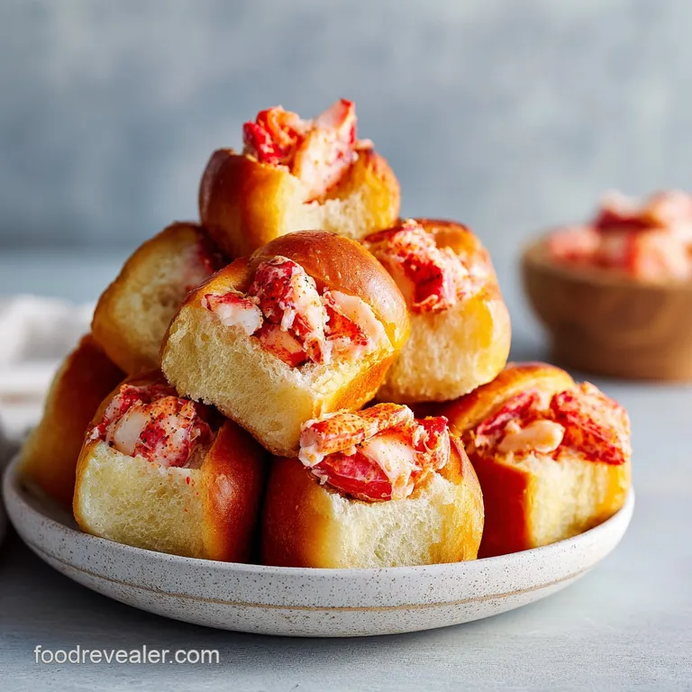 Buttery toasted mini buns filled with succulent red lobster meat, served with bright lemon wedges and parsley.