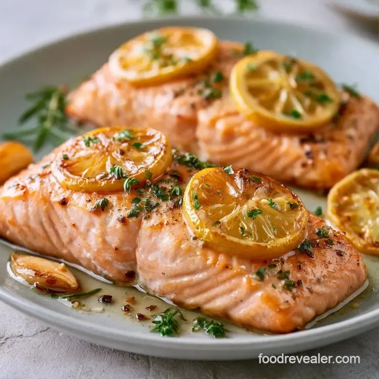 Elegant pink salmon fillet resting on vibrant saut&eacute;ed spinach with a lemon wedge and a glossy olive oil drizzle.