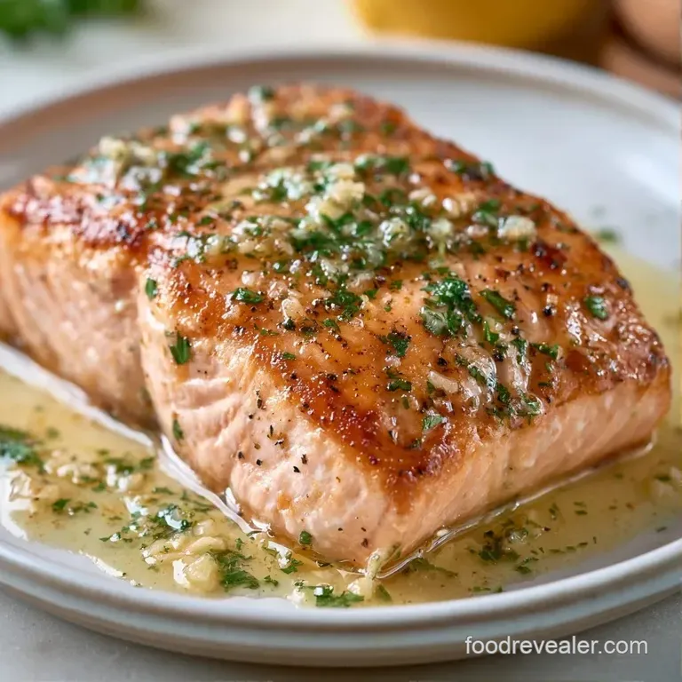 Flaky pink salmon fillet on a bed of saut&eacute;ed spinach with bright yellow lemon wedges and fresh green herbs.