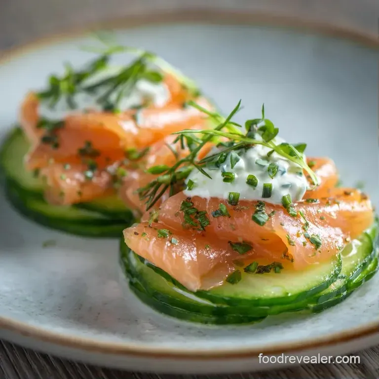 A platter of pink salmon curls topped with fresh dill and capers, arranged on thin, toasted golden crackers.