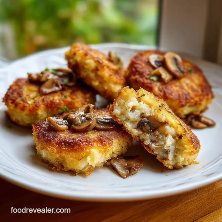Trio of golden-brown patties stacked neatly with a creamy white dip and fresh green chives on a ceramic plate.