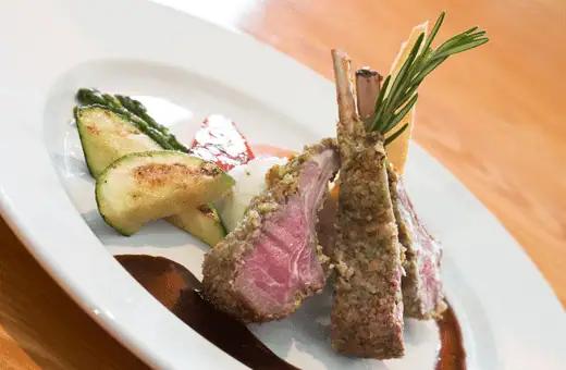 you can serve crusted lamb chops with mushroom soups