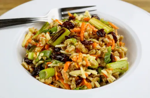 Farro salad is a healthy and flavorful side dish that's perfect for any occasion. It's made with farro, roasted vegetables, Parmesan cheese, and balsamic vinaigrette dressing, and it's sure to please everyone at the table.