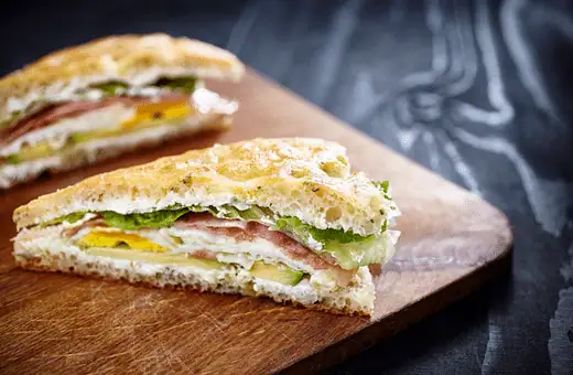 Focaccia makes a great sandwich bread because it's sturdy enough to hold all your favorite fillings without falling apart. 