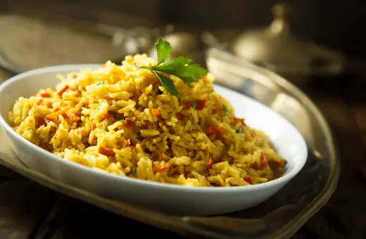 pilau rice is a popular dish which goes easily with tikka masala