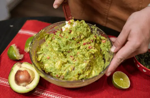 Guacamoles are avocado-based spreads. You can simply mash the avocado skin and add lemon juice and seasoning to create typical guacamole that can easily serve with ceviches