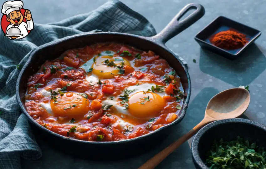 Shakshuka is a meal that consists of poached eggs in a tomato and pepper stew. It is a versatile dish that can be enjoyed for breakfast, lunch, or dinner. 
