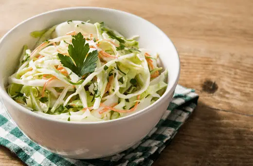 Coleslaw is the classic and refreshing side dish and is the perfect balance to the rich flavor of fried chicken.