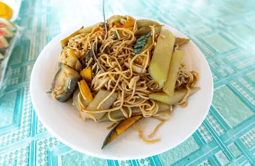 Pancit canton is another delightful side dish for a family feast of pork adobo.