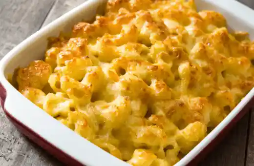 Cheesy Baked Macaroni & Cheese goes excellent with mimosas.