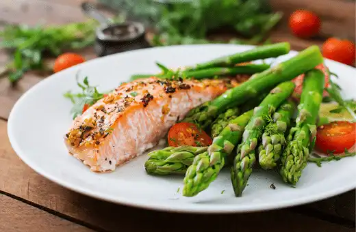 Asparagus pairs nicely with the sweetness of teriyaki sauce, simple yet elegant, roasted asparagus spears make an excellent side dish for teriyaki salmon due to their meaty texture and mildly sweet taste. 