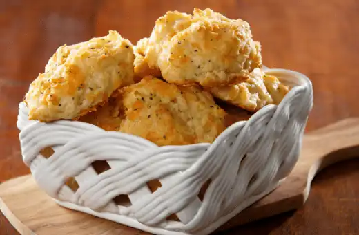 Garlic Cheddar Biscuits make a delicious side dish with lobster ravioli.