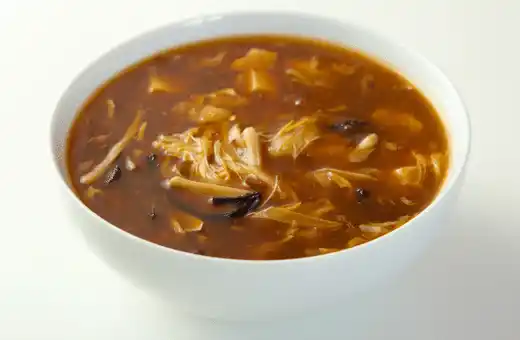 Hot & sour soup is an excellent choice for those who prefer a hot soup option instead of fried rice or lo mein and pairs really well with egg rolls