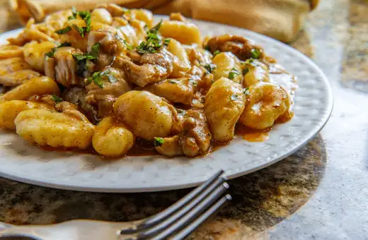 Portobello Paprikash is a delicious and savory side dish that goes well with spaetzle.