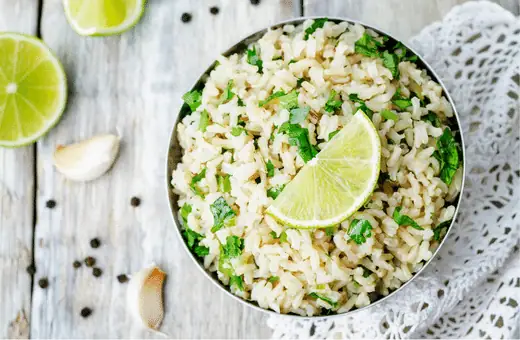 cilantro lime rice is good to serve with tortilla