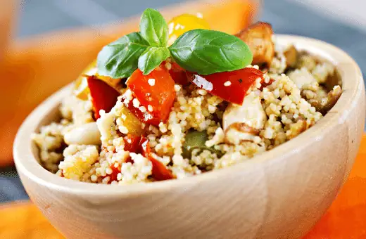 couscous is a light grain that pairs well with grilled halibut