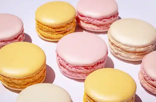 Macarons make for an elegant match for your sorbet.