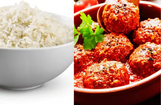 Combine cooked rice, diced vegetables, and tender, juicy cranberry jalapeno meatballs for an easy yet tasty dinner.