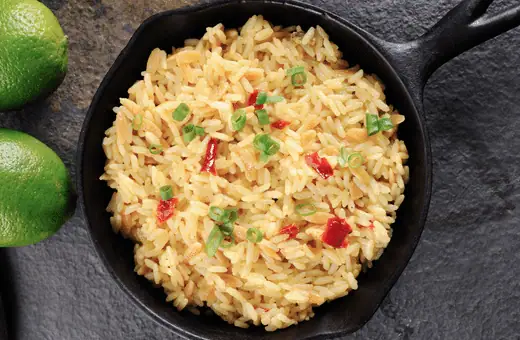 a fragrant rice pilaf provides you an ideal base for your tuna cake