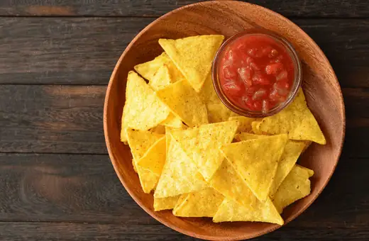 tortilla chips are a classic option when it comes to serving rotel dip