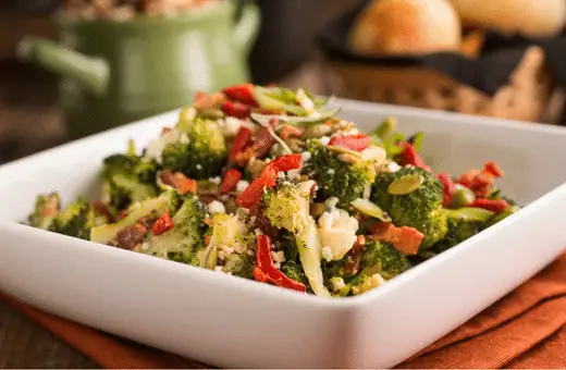 broccoli salad  is a great accompaniment to serve with chicken wings
