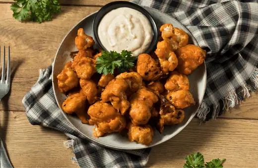 cauliflower wings are good side to serve with wings on super bowl